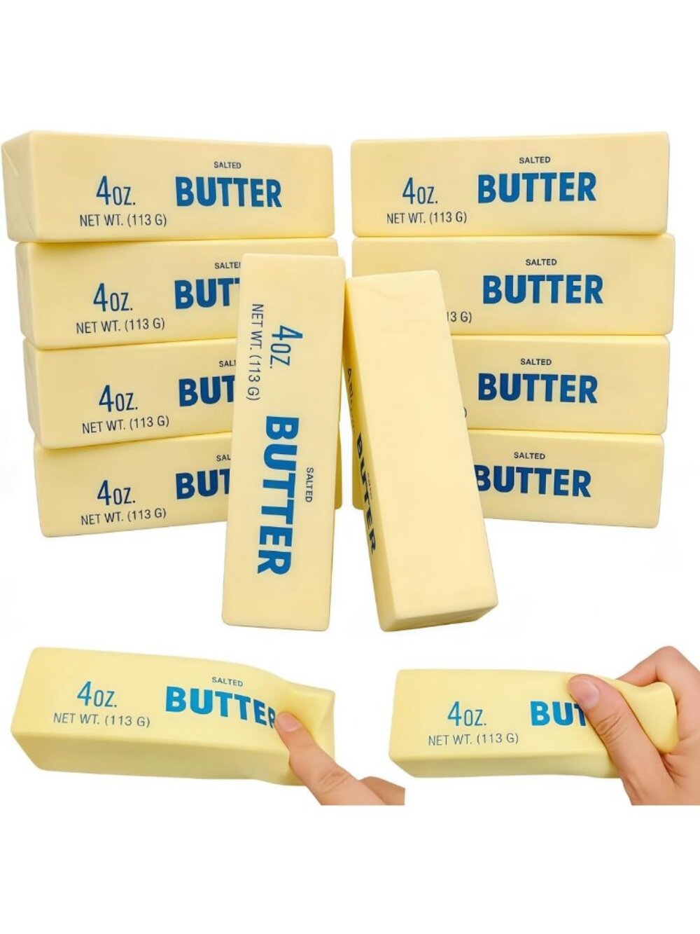 10 PCS Soft Butter Stick Squishies - Realistic Fidget Toys for Stress Relief
